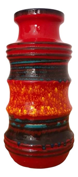West German 266-28 Fat Lava Pottery Vase from Scheurich, 1970s