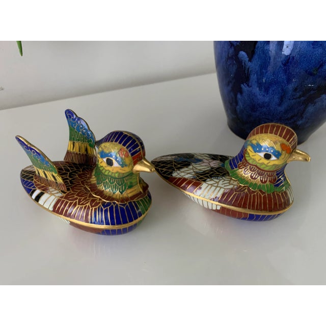 Mid 20th Century Cloisonné Ducks - Set of 2 For Sale - Image 12 of 13