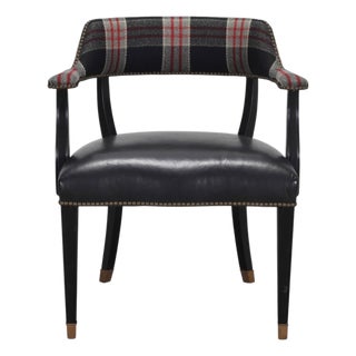 Ralph Lauren Hither Hills Studio Dining Arm Chair Tartan Leather For Sale