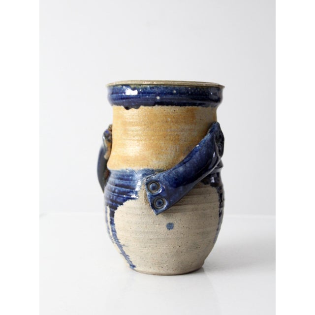 Abstract Vintage Studio Pottery Vase For Sale - Image 3 of 12