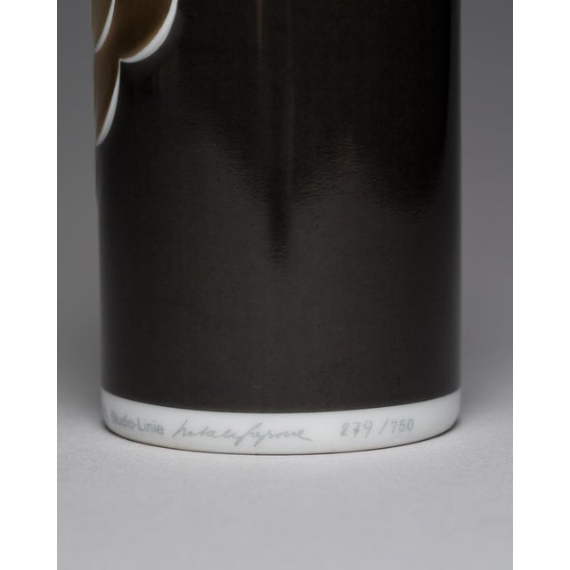 Brown Porcelain Bewegung Vase by Natale Sapone for Rosenthal, 1976 For Sale - Image 8 of 10