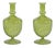 Vellum 2-Piece Set Green Spiral Glass Vases, Urn Shape For Sale