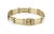 Contemporary Mid 20th Century Long Curved 14k Two Tone Gold Fancy Gate Link Bracelet For Sale - Image 3 of 4