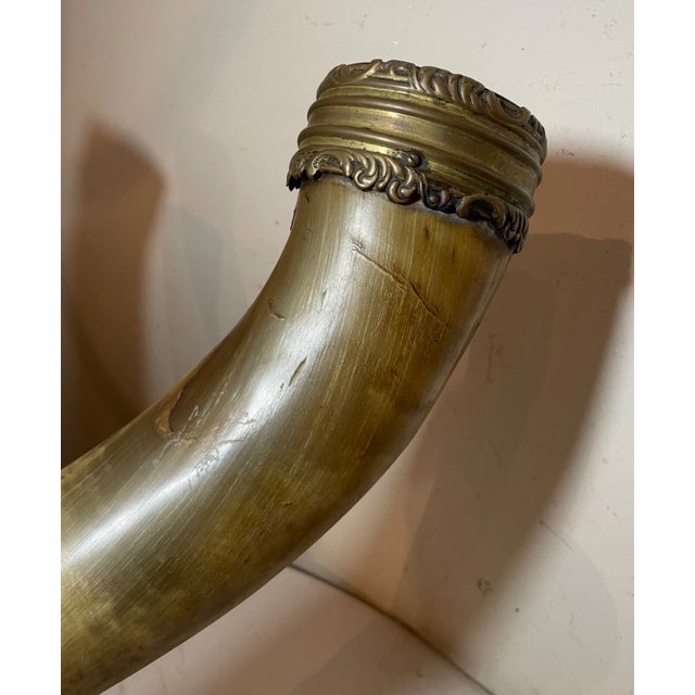 Huge Pair of Antique Bronze Mounted Read Horn Cornucopia Decor Statues Garniture For Sale - Image 11 of 16