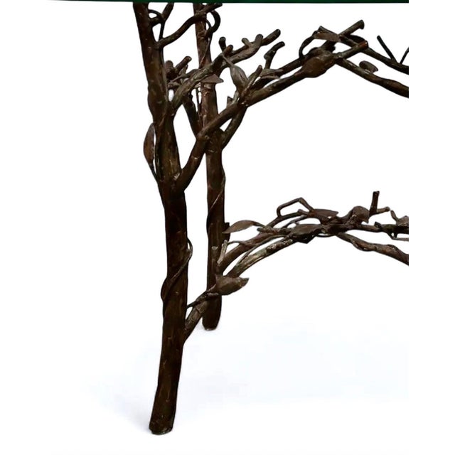 Late 20th Century Bronze Faux Bois Table For Sale - Image 5 of 9