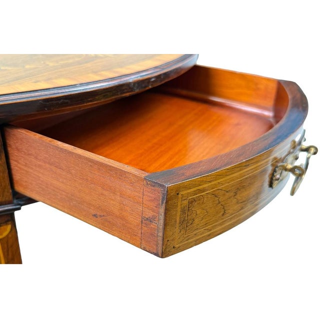 Small Antique Rosewood Demi Lune Side Table, 1890 For Sale - Image 3 of 17