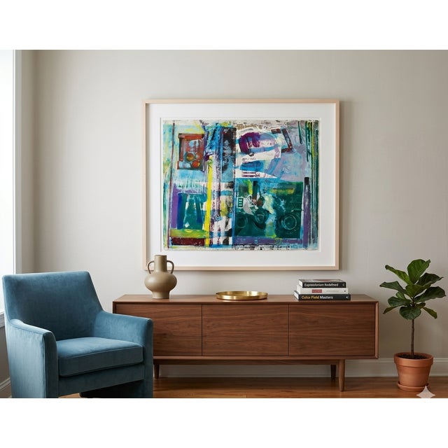 1989 Maria Walsh Signed Abstract Collagraph Monoprint in Gallery Frame For Sale In Los Angeles - Image 6 of 8