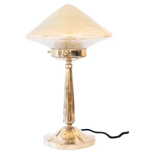 Antique Nickel-Plated Brass Table Lamp, 1909 For Sale - Image 11 of 11