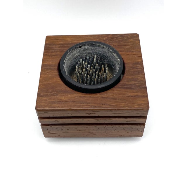 Mid-Century Modern Handmade Ikebana Modern Wood Flower Frog - Artist Signed For Sale - Image 3 of 6