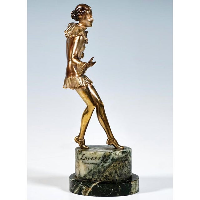 Viennese Art Deco Clotilde von Derp Dancer Figurine in Bronze attributed to Josef Lorenzl, 1928 For Sale - Image 3 of 10
