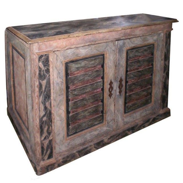 Wood 18th Century Italian Faux Marble Credenza For Sale - Image 7 of 8