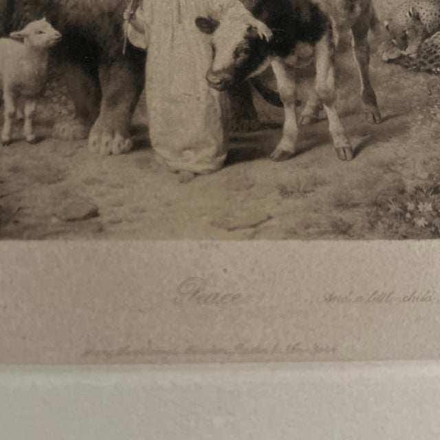Religious 1896 Print “Peace” a Little Child Shall Lead Them by William Strutt For Sale - Image 3 of 7