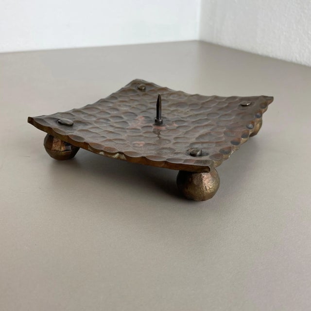 Brutalist Austrian Sculptural Candleholder in Copper, 1950 For Sale - Image 4 of 18