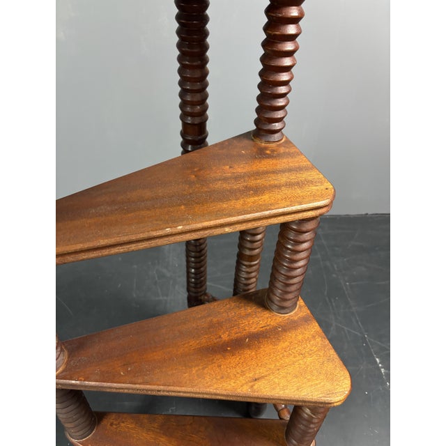 Mid-Century French Turned Wood Library Steps in the style of Charles Dudouyt, 1950s For Sale - Image 12 of 18