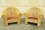Late 20th Century Ralph Lauren Attr. Large Woven Wicker Rattan Club Lounge Chairs - A Pair For Sale - Image 10 of 12
