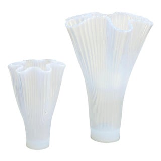 Swedish Reffla Art Glass Vases by Arthur Percy for Gullaskruf, 1970s, Set of 2 For Sale