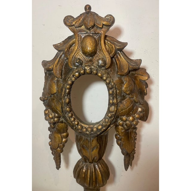 17th Century Large Antique 1600's Hand Carved Gilt-Wooden Religious Relic Stand Sculpture Art For Sale - Image 5 of 14