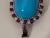 GIA Certified 105 Ct Natural Oval Turquoise, Ruby & Diamond Pendant, Sleeping B For Sale - Image 16 of 18