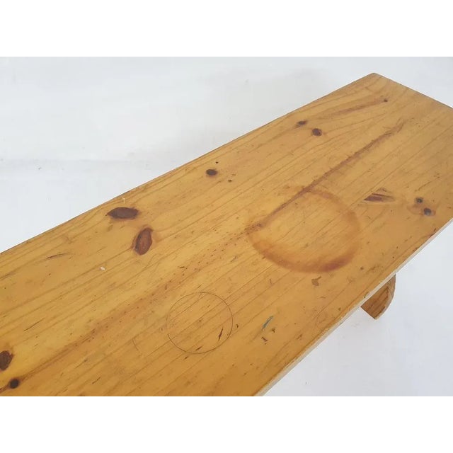 Wood Scandinavian Modern Pinewood Bench, 1960s For Sale - Image 7 of 8