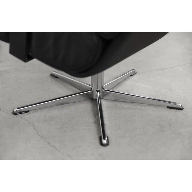 Vintage German Office Swivel Leather Easy Chair, 1960s For Sale - Image 10 of 11