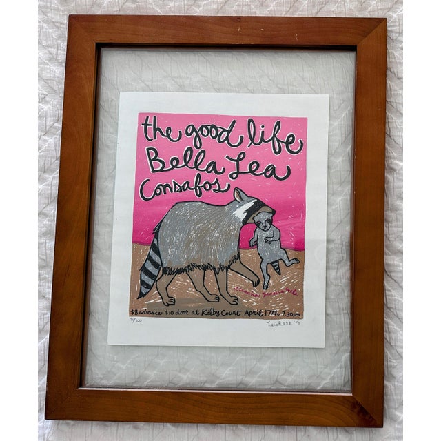 1990s Original Signed Lea Bell “The Good Life” Woodblock Print Poster Limited Ed. 96/100 For Sale - Image 11 of 12