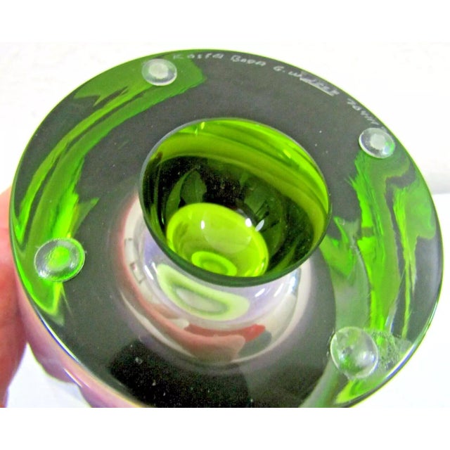 Signed Göran Wärff Vision Vase Purple/Green by Kosta Boda For Sale - Image 10 of 12