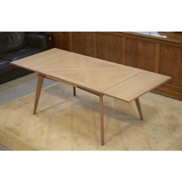Wood Limed Oak Table, 1960s For Sale - Image 7 of 13