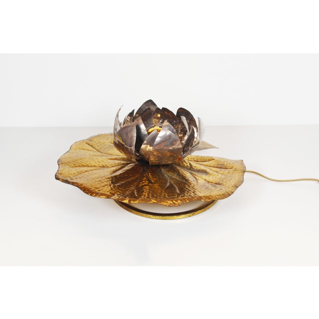 Vintage Waterlily Table Lamp by Tommaso Barbi for Bottega Gadda, Italy, 1960s For Sale - Image 4 of 10