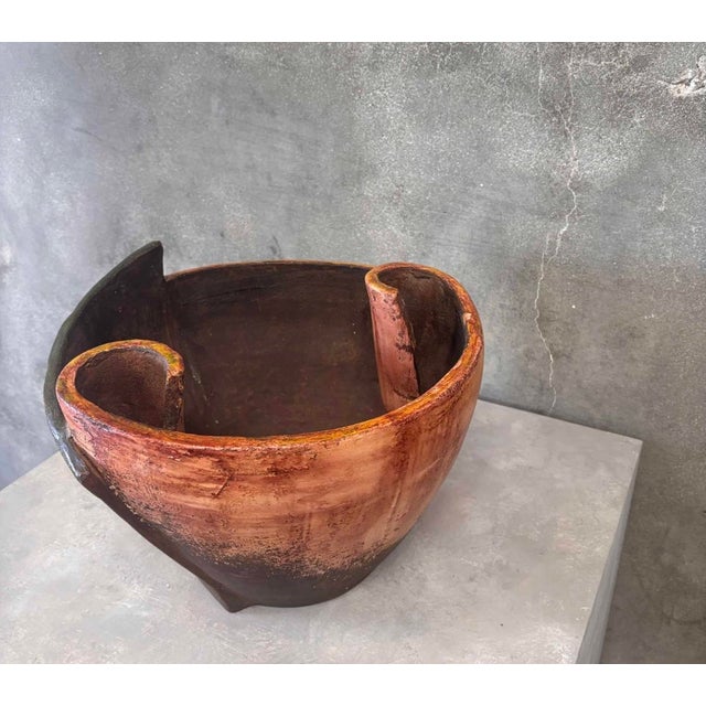 Wood Late 20th Century Hand-Carved Wood Sculptural Vessel For Sale - Image 7 of 12
