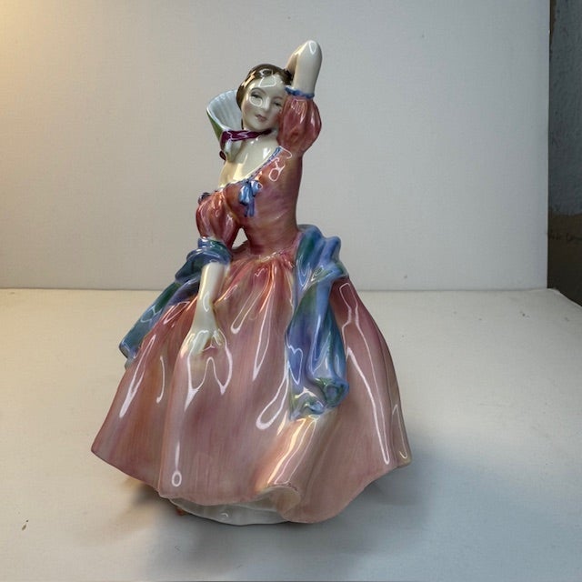 Pink Vintage 1952 Royal Doulton May Time Figurine Hn2113 Pink Blue Bone China For Sale - Image 8 of 13