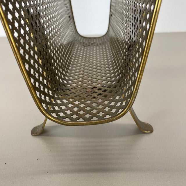 Brass and Bamboo Magazine Holder in the style of Carl Auböck, Austria, 1950s For Sale - Image 13 of 18