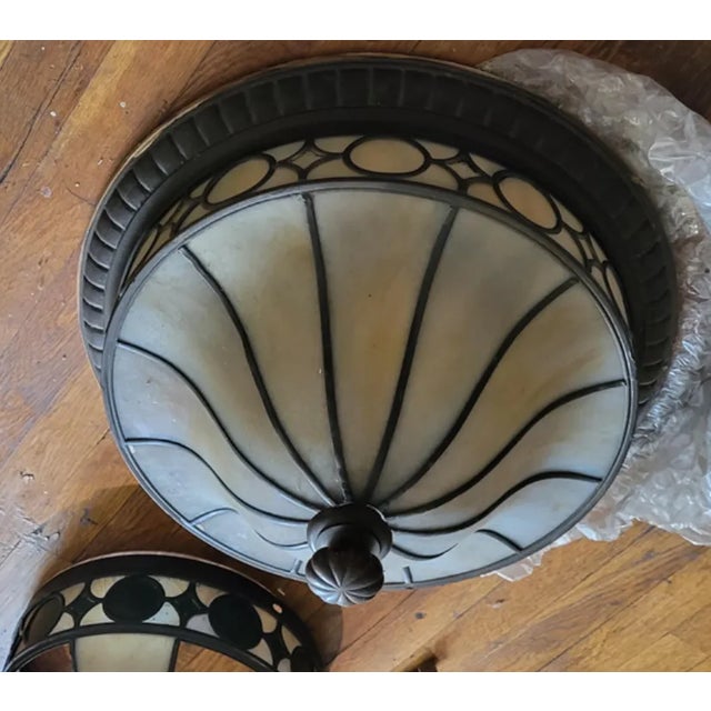 Stunning Antique 1900s Mounted Ceiling Fixture For Sale - Image 9 of 9