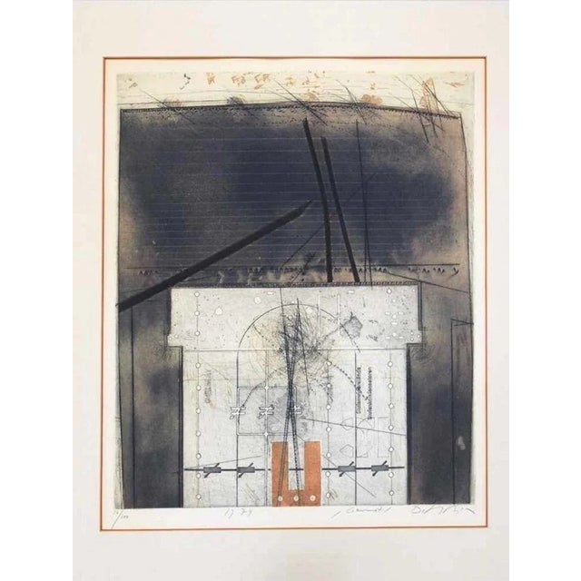 Germat is an original color etching realized by the German artist Karl Fred Dahmen in 1974. Hand-signed, titled, dated and...
