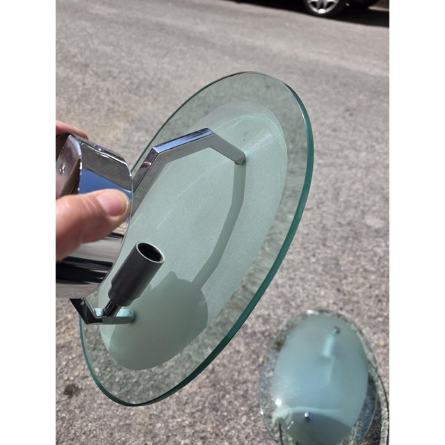 Green Concave Oval Wall Lights in Green Crystal from Cristal Art Torino, 1960s, Set of 2 For Sale - Image 8 of 14