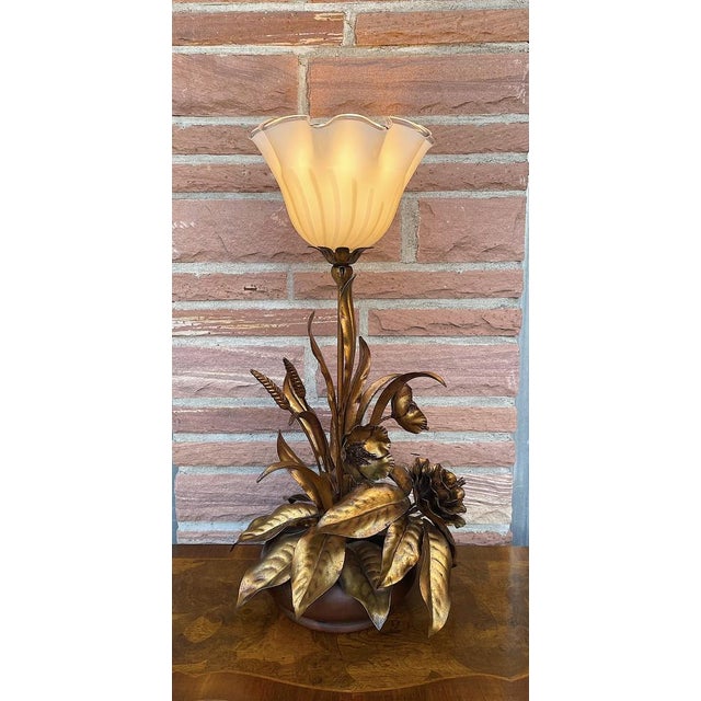 Vintage Wheat Ears and Flowers Table Lamp from Hans Kögl, 1960s For Sale - Image 13 of 18