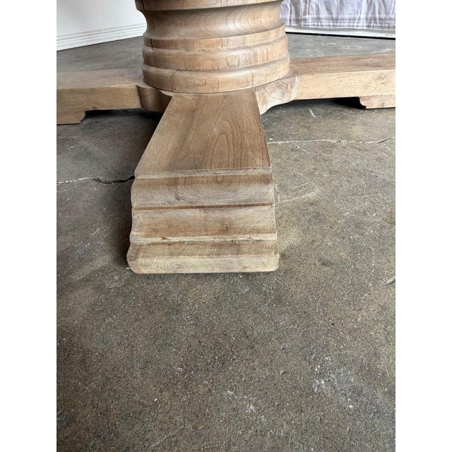 Rustic Walnut Pedestal Dining Table by Miamar Home For Sale - Image 10 of 17