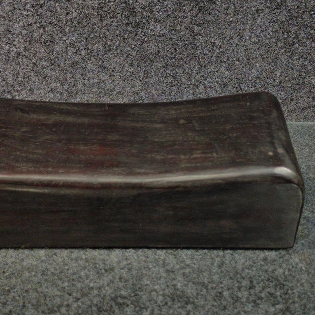 Vintage Chinese Small-Leaf Rosewood (Zitan) Solid Wood Pillow / Pulse Cushion For Sale - Image 4 of 9