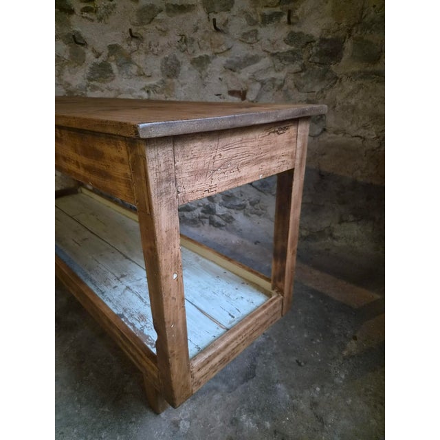Wood Antique French Draper's Table, 1920s For Sale - Image 7 of 18