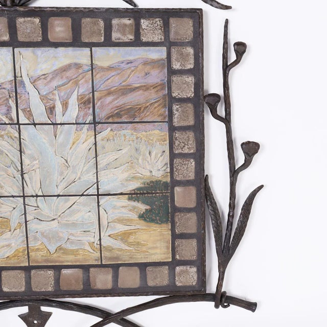 Tile Plaque With Iron Frame For Sale In West Palm - Image 6 of 10