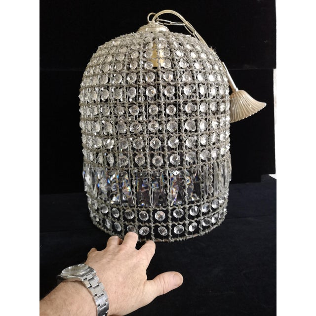 Vintage Glass Pendant Light, 1950s, in Flawless conditions. Designed 1950 to 1959 Up to 250V (Europe/UK Standard).The...