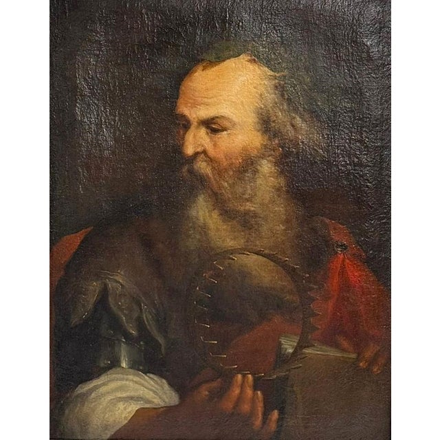 Circle of Luca Giordano, Archimedes of Syracuse, 1600s, Oil on Canvas For Sale - Image 10 of 12