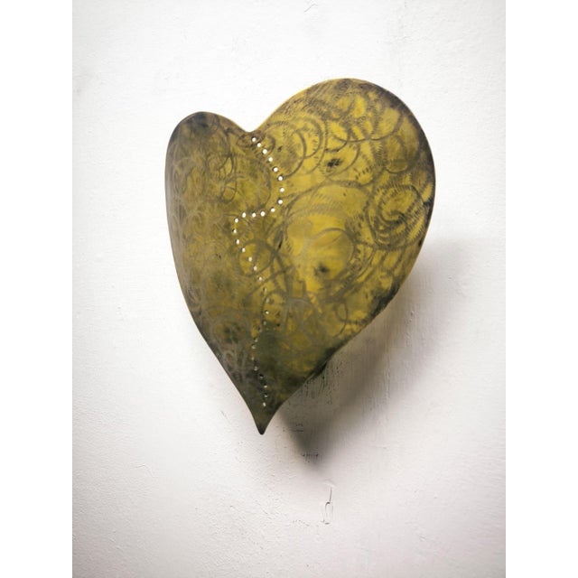 Heart-Shaped Wall Lamp in Brass, 1960s For Sale - Image 9 of 18