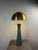 Mid-Century Modern Mosaic and Brass Table Lamp with Gold Mushroom Metal Dome Shade, 1960s For Sale - Image 17 of 18