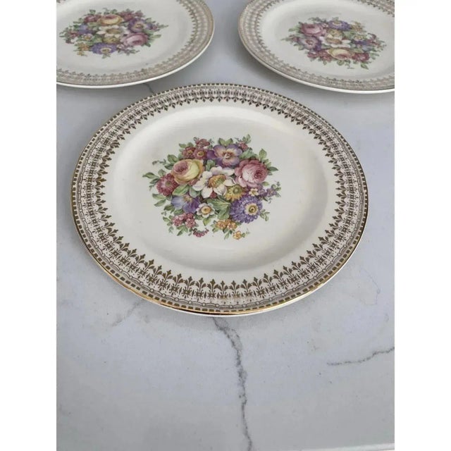 Off-white Vintage 22 Karat Gold China Dessert Plates- Set of 5 For Sale - Image 8 of 10