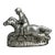 Horse Equestrian Chalkware Sculpture in Aged Silver Leaf Cast From Antique Metal Mold For Sale