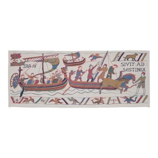 Bayeux - Crossing to Hasting Tapestry - 70 X 160 Cm (2'4" X 5'3") - Requires Rod Size 4 For Sale