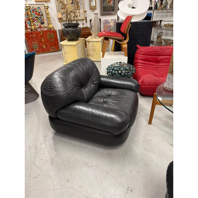 Pair of 1970’s Adriano Piazzesi Stitched Leather Lounge Chairs For Sale - Image 12 of 18