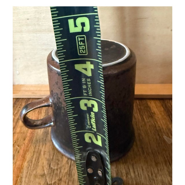 Ceramic Vintage Duos Arabia Finland Ruska Stoneware 2 Coffee Cups & Saucer For Sale - Image 7 of 7