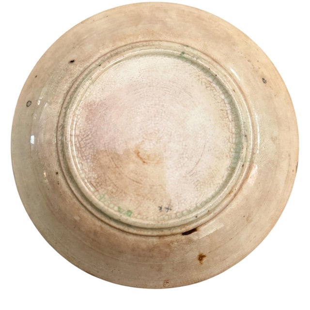 Ceramic Antique English Japonisme Majolica Style Cabinet Plates, Turquoise Crackle Glaze, Set of Six, C. 1890–1910 For Sale - Image 7 of 7