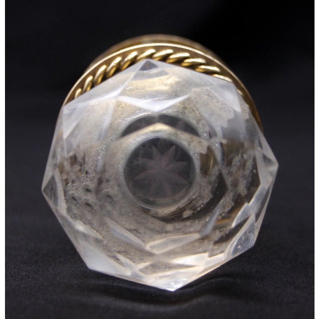 Traditional Vintage Faceted Lucite Door Knob Set With Brass Rosettes For Sale - Image 3 of 7